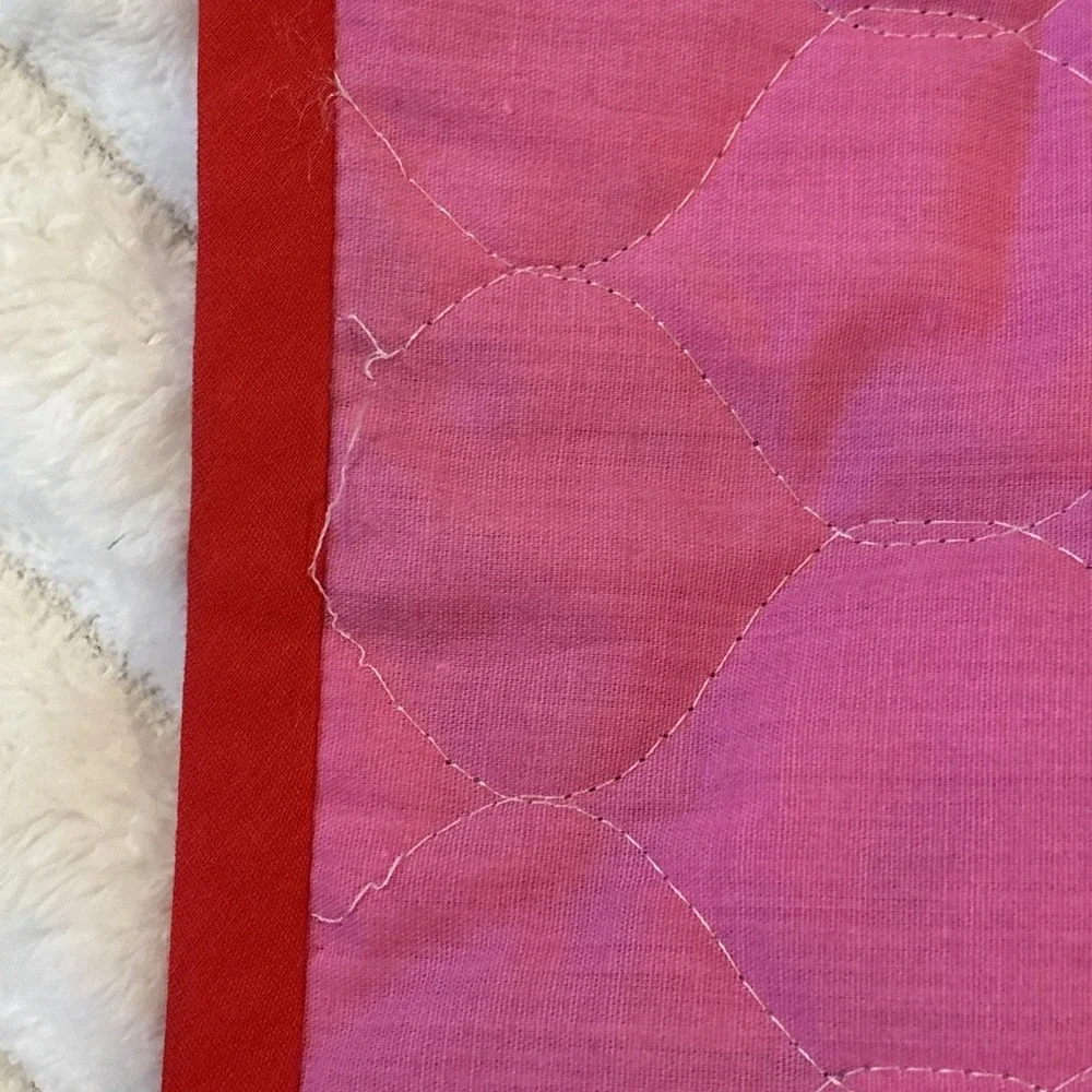 Vintage Lamb Chop Comforter Blanket 44x34 Shari Lewis Reversible Hearts 90s FLAW